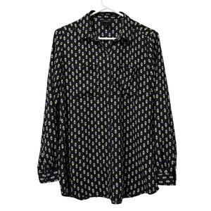 Ann Taylor Factory Women Size Small Long Sleeve Button Down Blouse Polyester